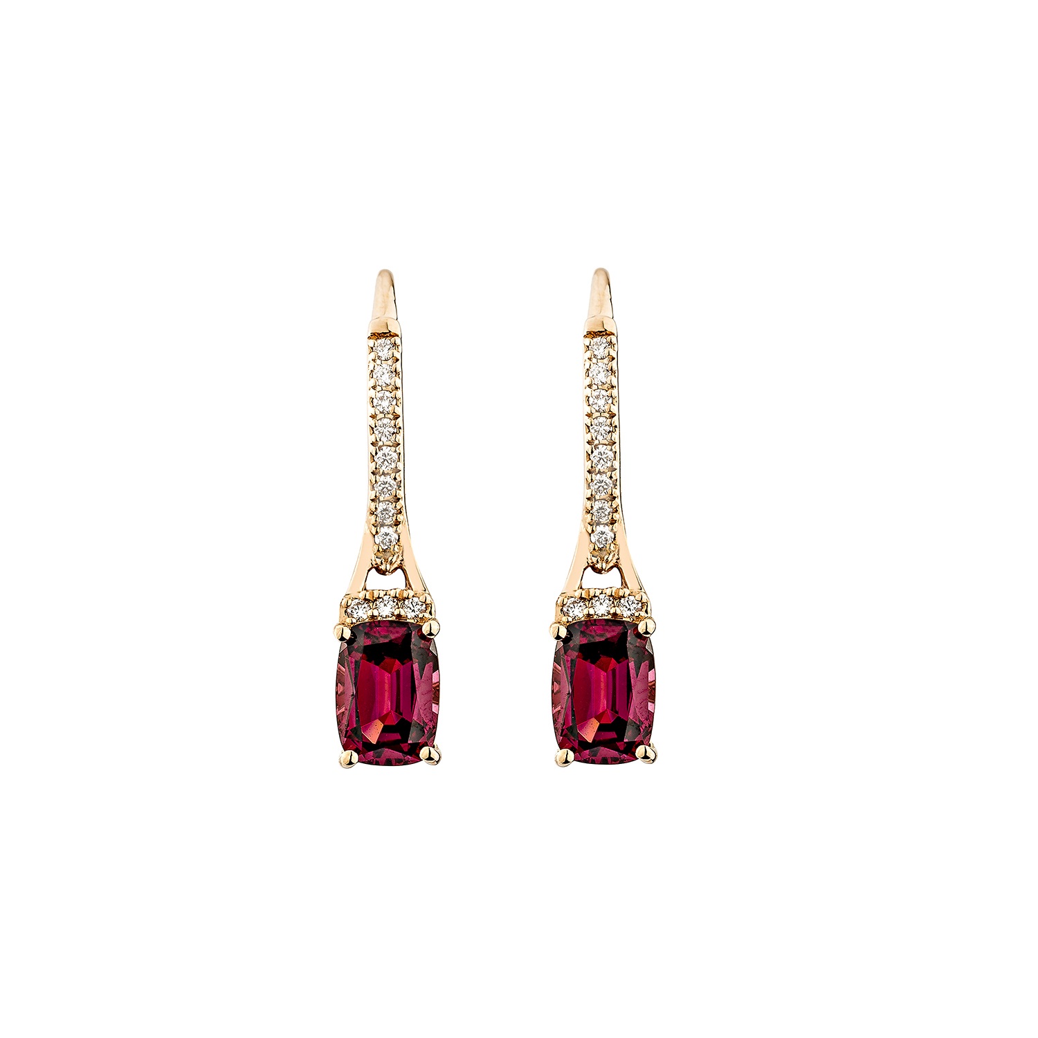 RHODOLITE DROP EARRING