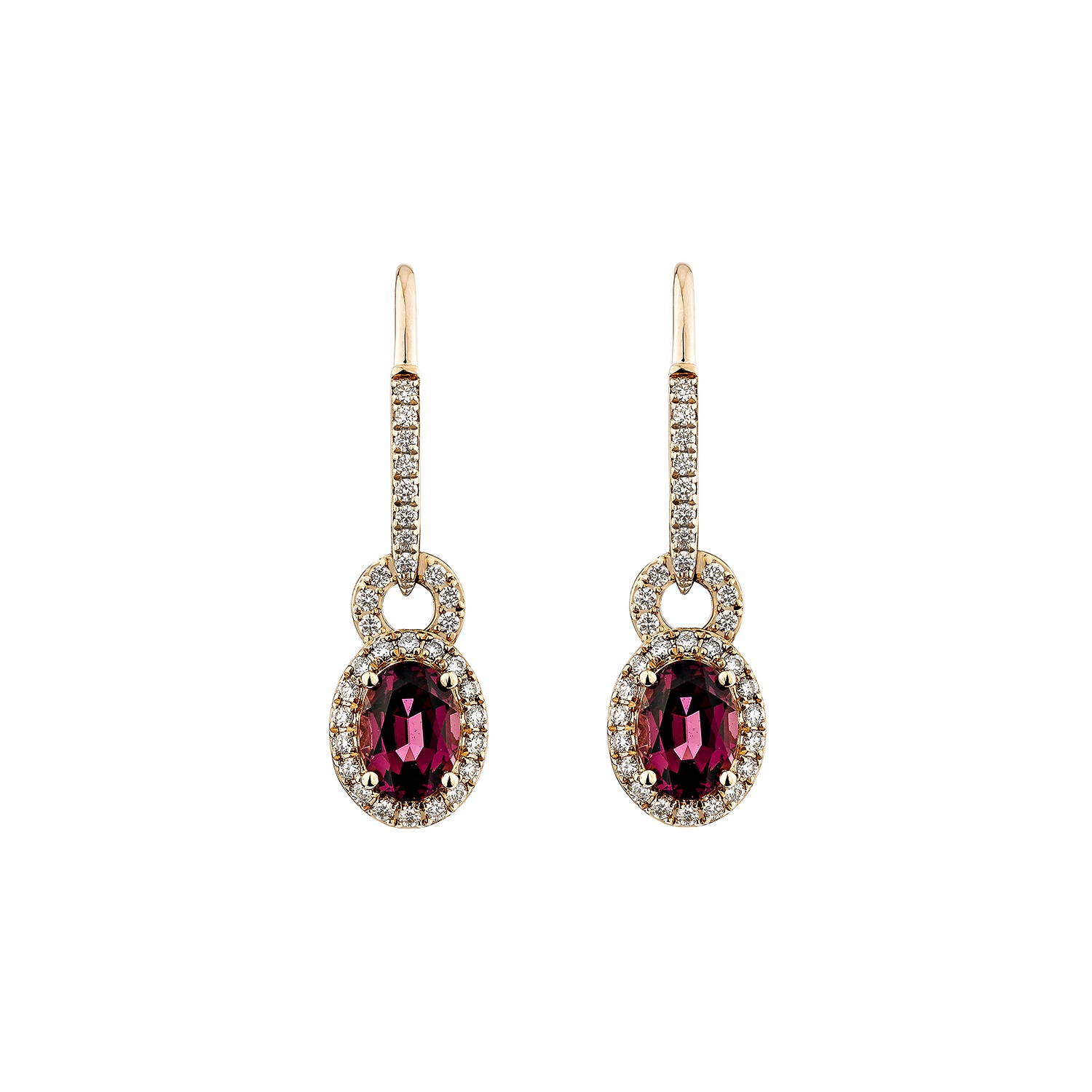 RHODOLITE DROP EARRING