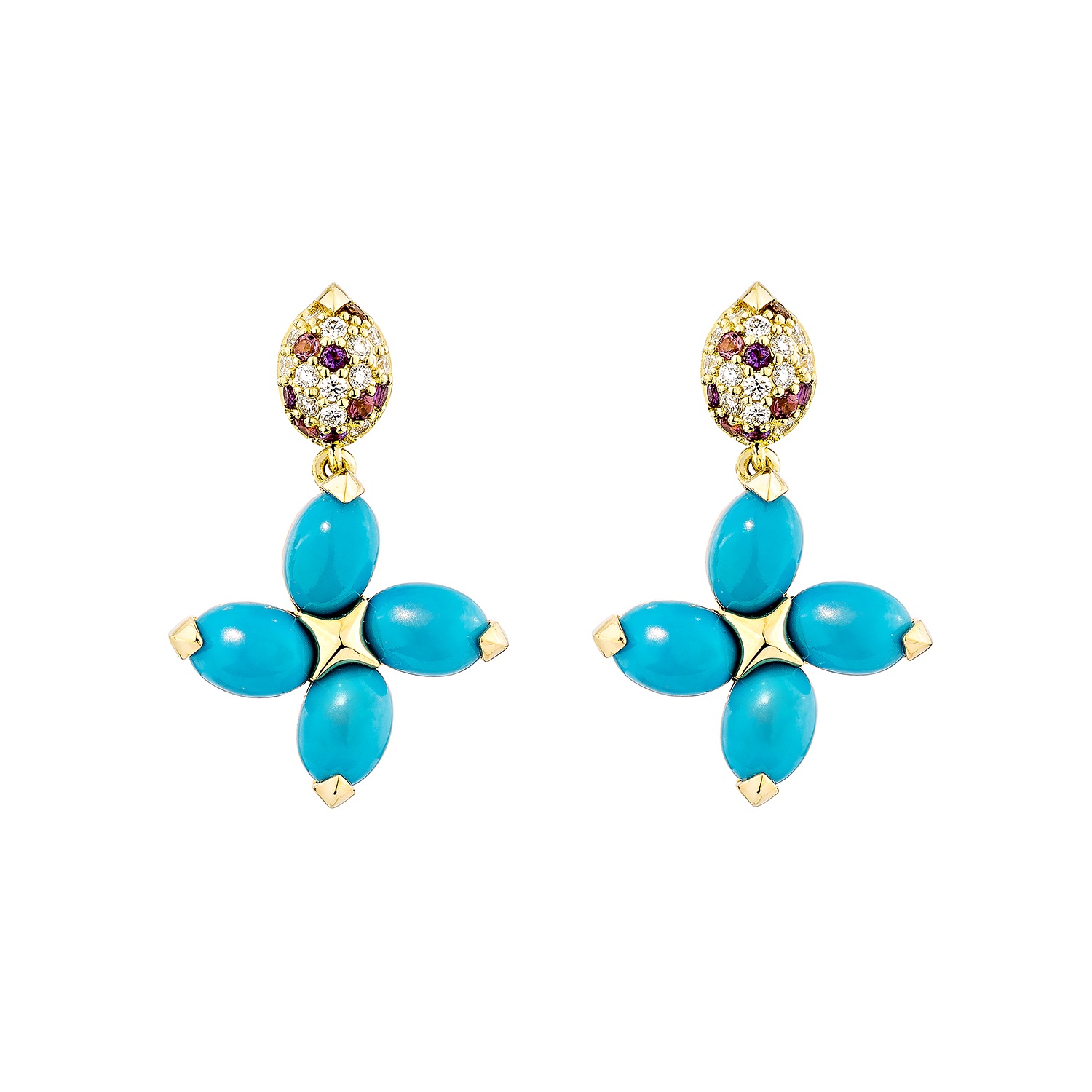 TURQUOISE FLORAL EARRING