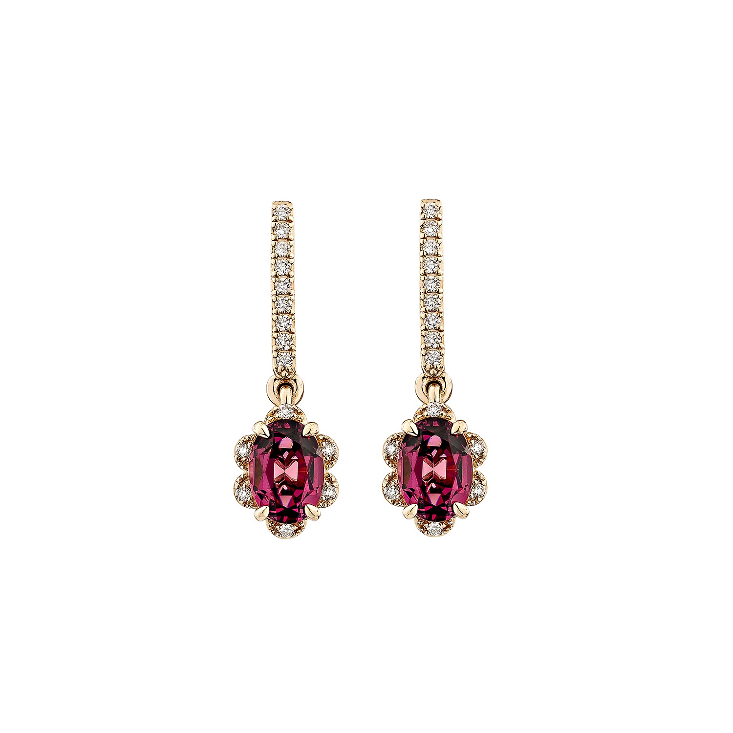 RHODOLITE DROP EARRING
