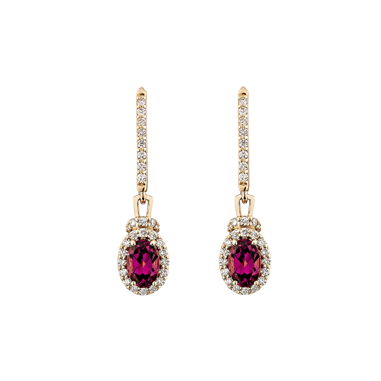 RHODOLITE DROP EARRING