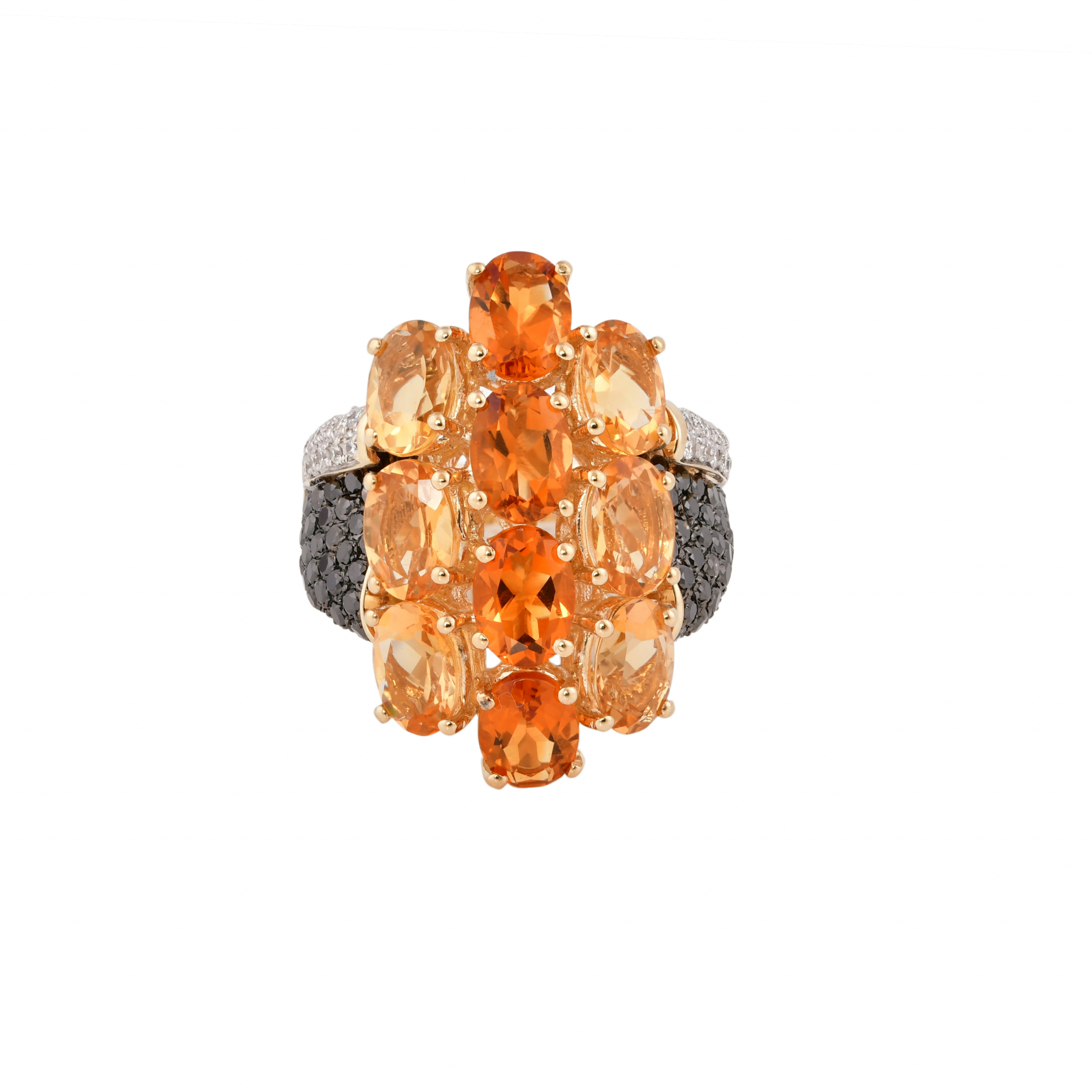 CITRINE CLUSTER RING