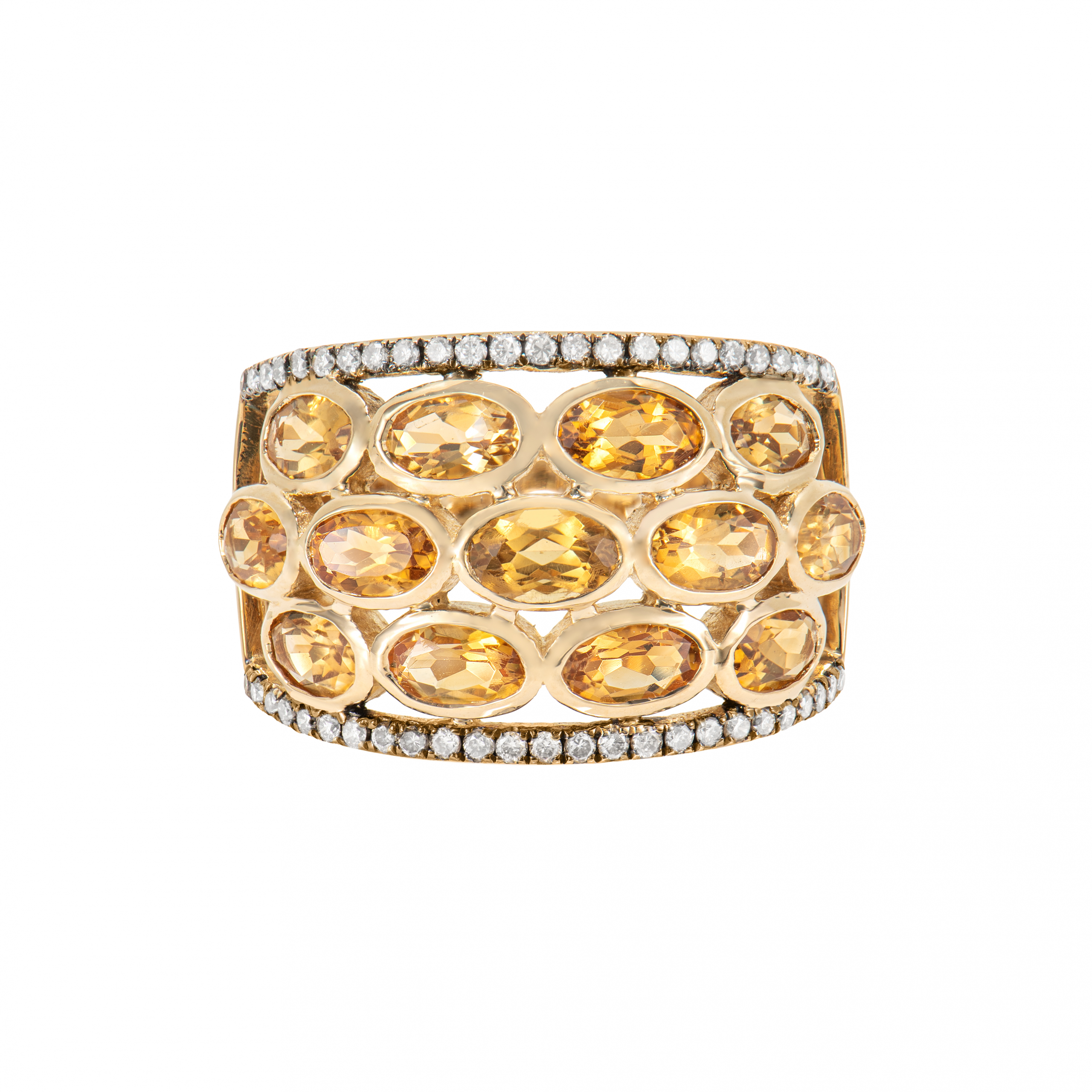 CITRINE CLUSTER RING