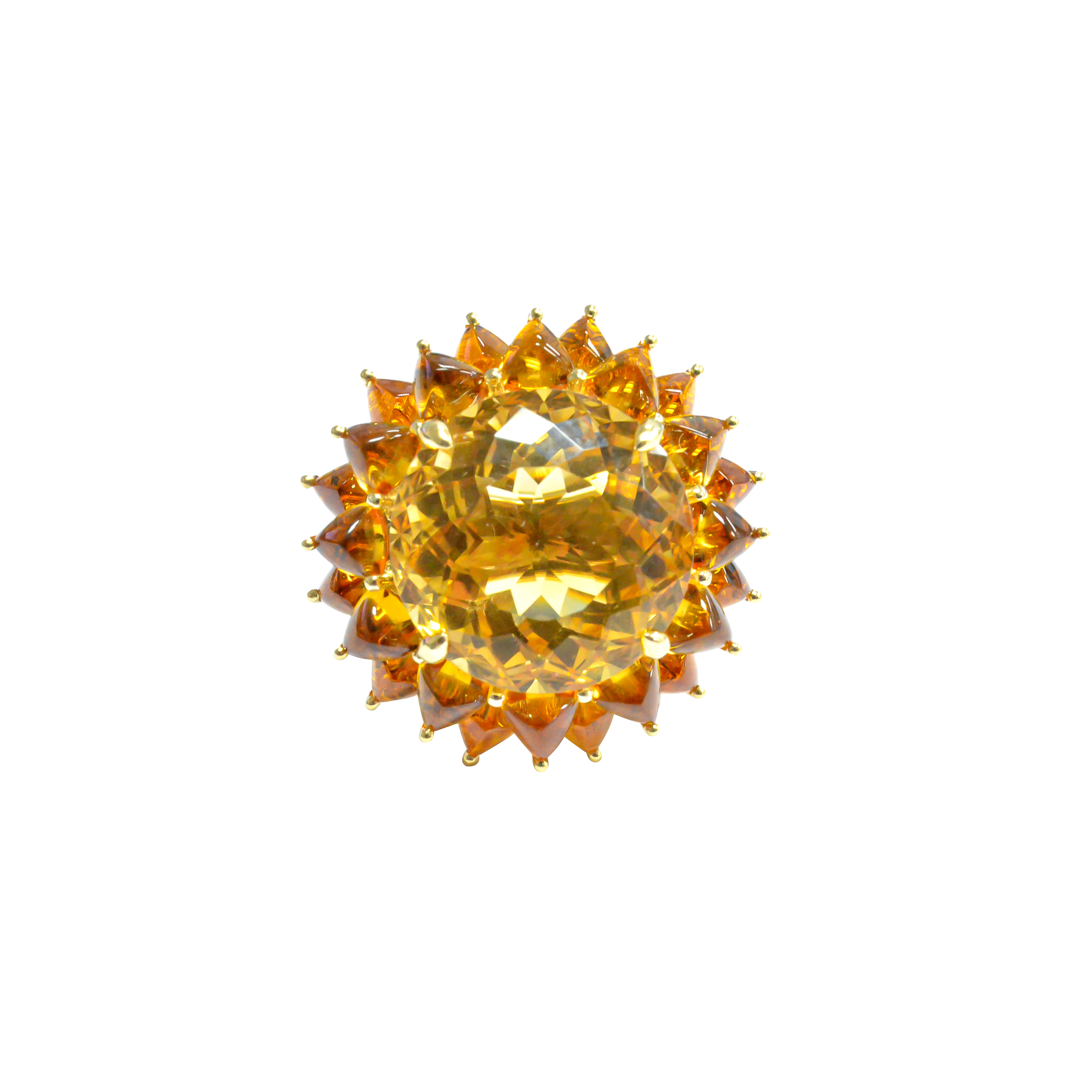 CITRINE FLOWER RING