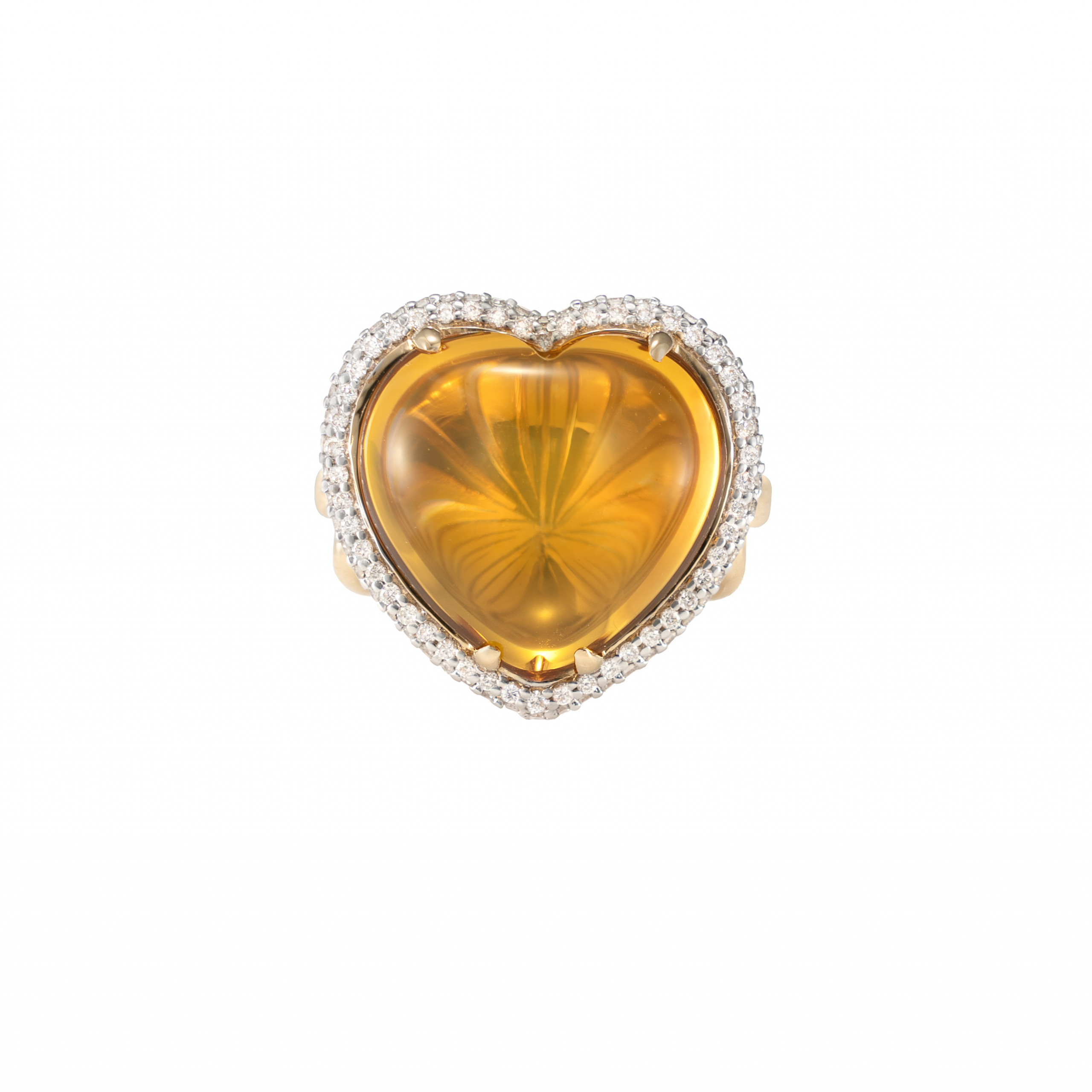 HONEY QUARTZ HEART RING
