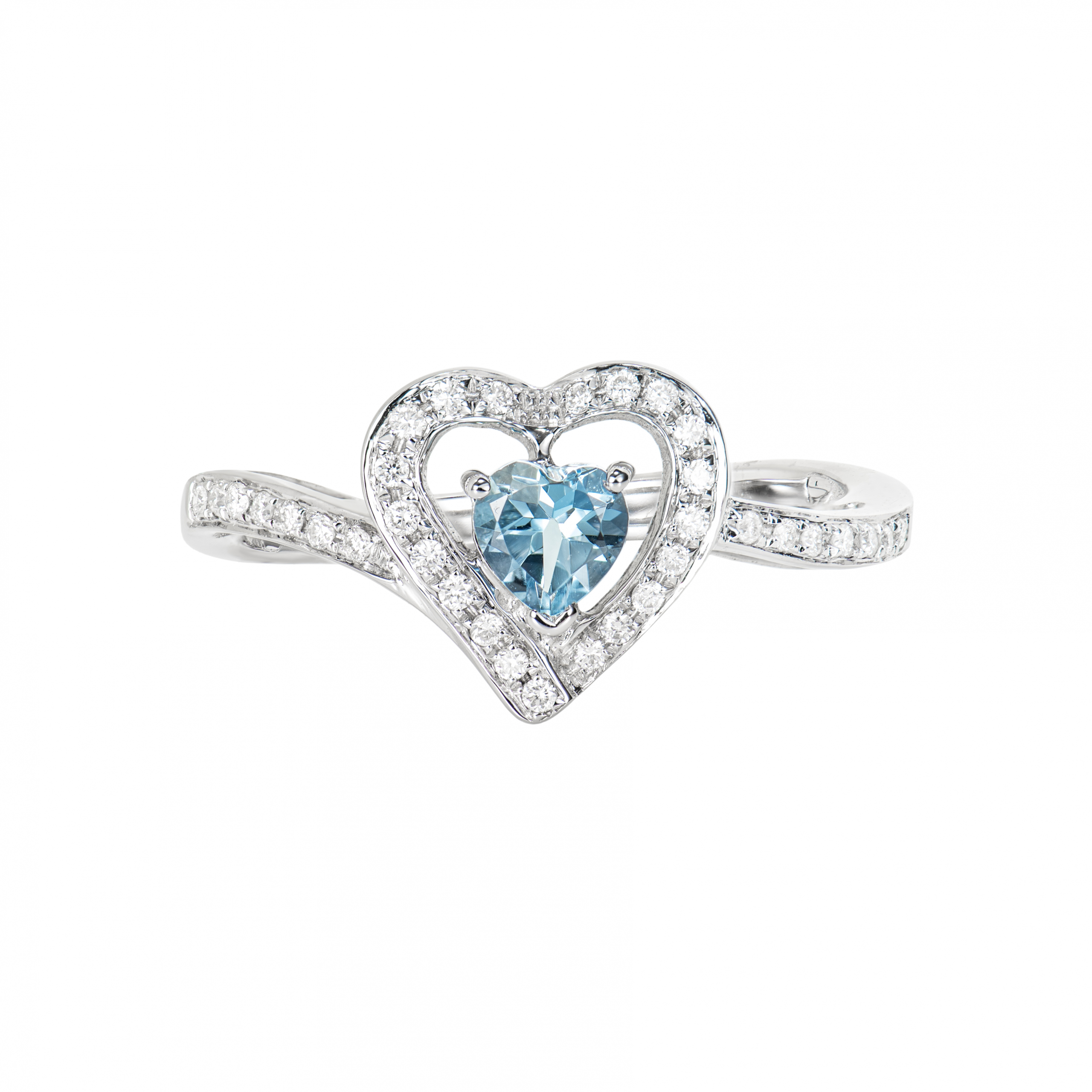 AQUAMARINE HEART RING