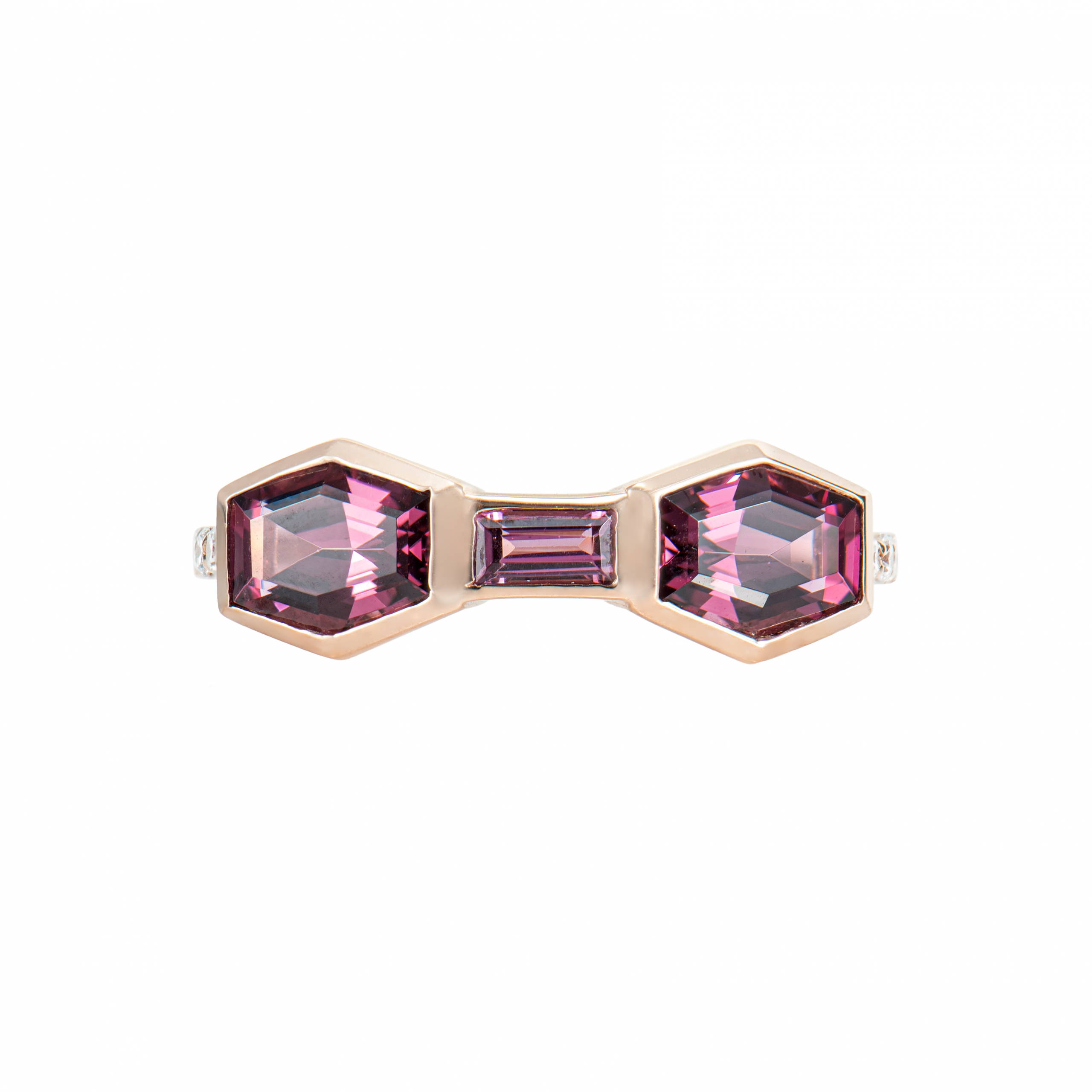 TRIPLE RHODOLITE FANCY RING