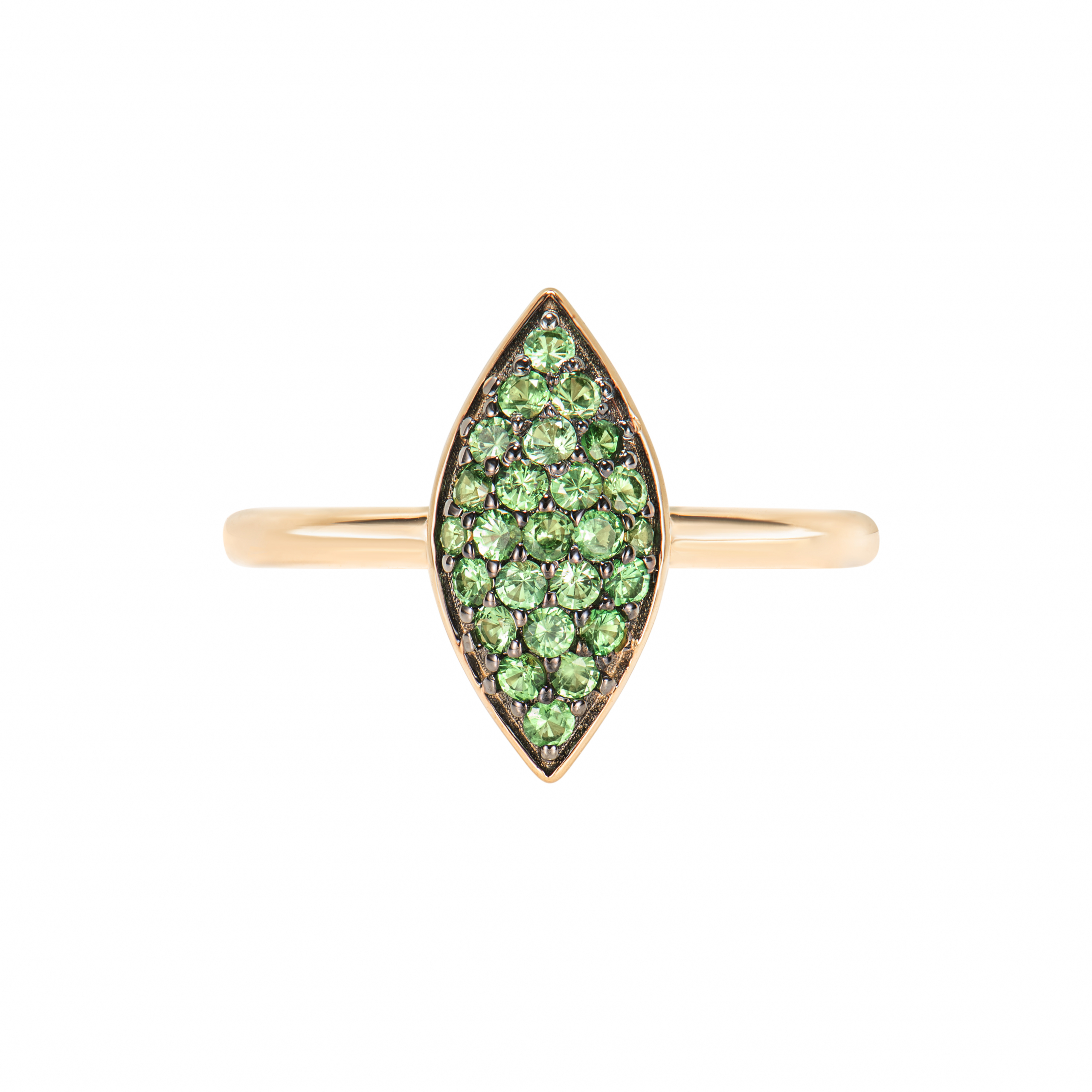 TSAVORITE CLUSTER RING