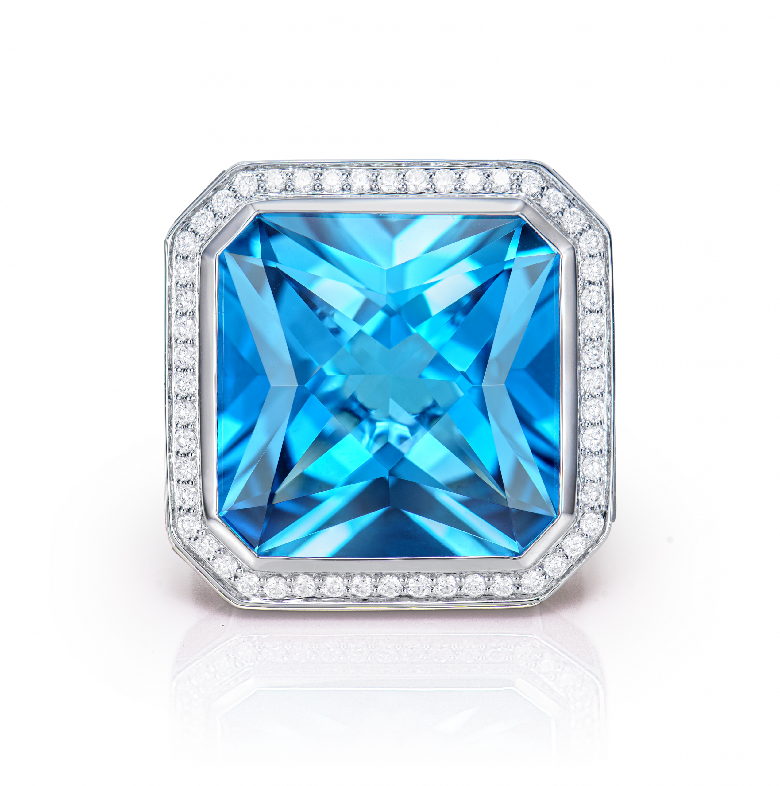 SWISS BLUE TOPAZ COCKTAIL RING