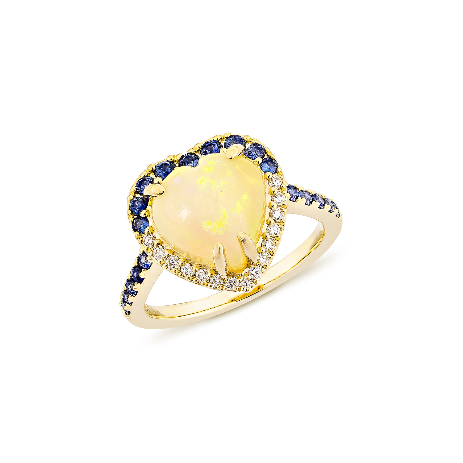 ETHIOPIAN OPAL HEART RING