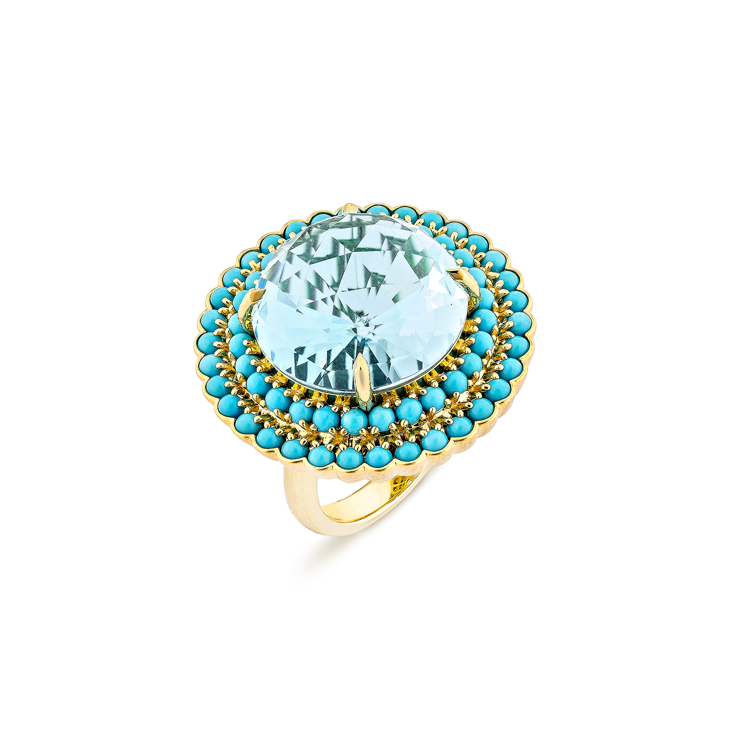 SWISS BLUE TOPAZ FANCY RING