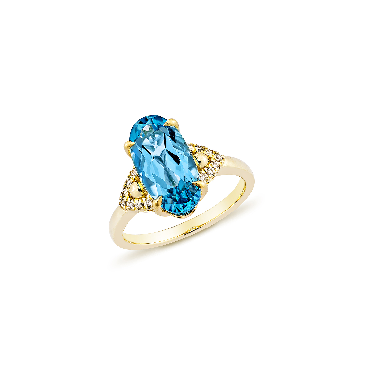 SWISS BLUE TOPAZ CLASSIC RING